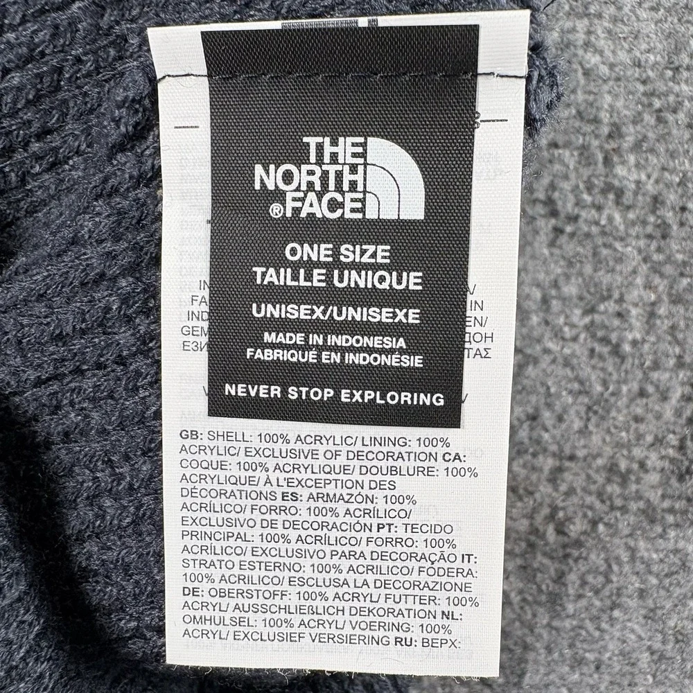 The North Face Beanie OSFA Blue Knit Cuffed‎ HexArmor Logo Winter Hat Unisex Ski